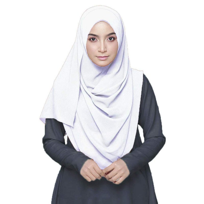 LMVERNA Solid Color Lightweight Wrap and Shawls Girls Fashion Chiffon Scarves(White) - Image 1